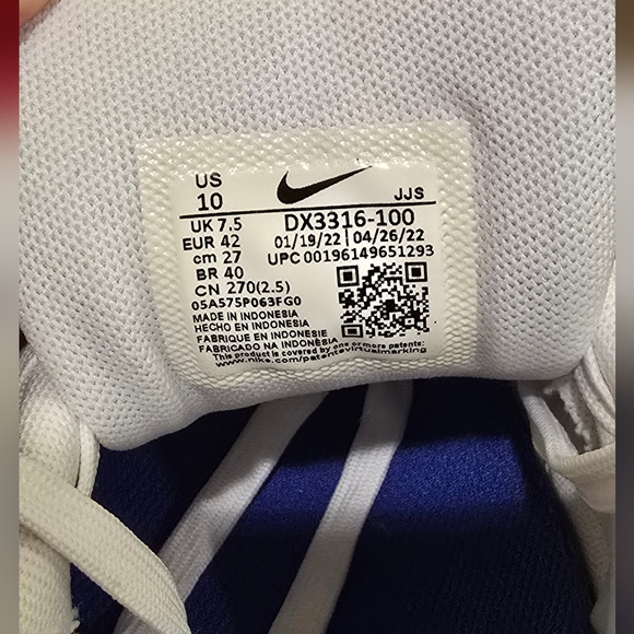 WOMEN'S NIKE AIR MAX 90 WHITE-LAPIS-DOLL PURE-PLATINUM SZ 10 [DX3316-100] - Picture 8 of 9